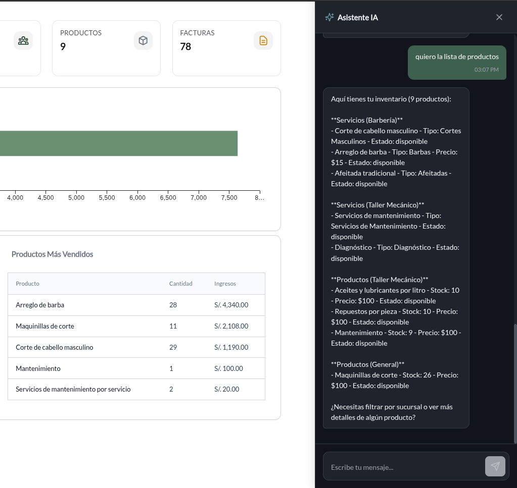 Asistente IA para negocios con chat inteligente y herramientas MCP